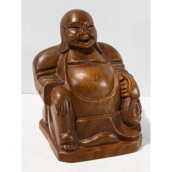 WOODEN BUDDHA FIGURE