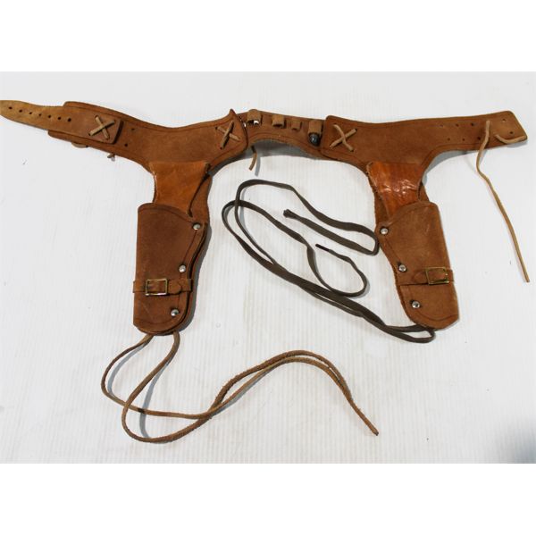 VINT LEATHER KIDS COSTUME COWBOY PISTOL HOLSTER