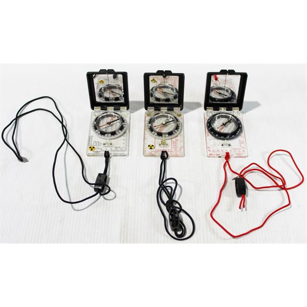 THREE DECLINATION SURVIVAL COMPASSES