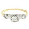 Image 3 : Vintage 14k Yellow & White Gold 0.40 ctw 3 Stone Illusion Set Round Diamond Ring
