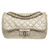 Image 1 : Chanel Silver Crinkle Flap Shoulder Bag