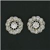 Image 2 : Antique Victorian 14k TT Gold 0.55 ctw Old Diamond Flower Cluster Stud Earrings