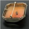 Image 5 : Antique Art Deco 14K White Gold Shell Cameo w/ Filigree Frame Brooch Pendant