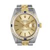 Image 2 : Rolex Mens 2 Tone Champagne Index Diamond And Sapphire Bezel Datejust Wristwatch