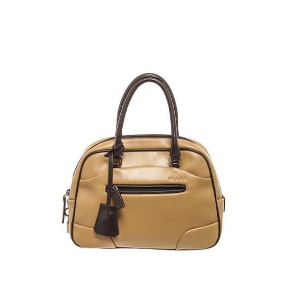 Prada Beige Leather Tote Bag