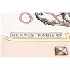 Image 3 : Hermes Pink White Print Silk Scarf