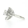 Image 2 : Vintage 14k White Gold 0.80 ctw Round Diamond Solitaire Spray Swirl Cocktail Rin