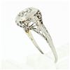 Image 9 : Antique Art Deco Petite 18k Gold European Diamond Filigree Floral Promise Ring