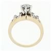 Image 8 : 14k TT Gold 1.48 ctw Round Brilliant & Baguette Cut Diamond Engagement Band Ring