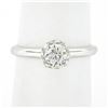 Image 1 : 14K White Gold 0.46 ctw Prong Illusion Set Round Diamond Solitaire Engagement Ri