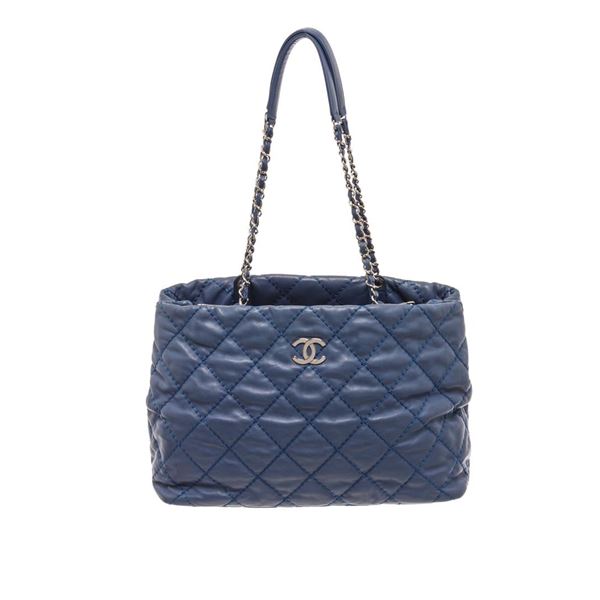 Chanel Navy Blue Quilted Leather Boy Camera Shoulder Bag