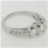 Image 4 : 14k White Gold 1.50 ctw Oval 3 Stone Diamond Promise Engagement Ring w/ Accents