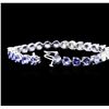 Image 3 : 14KT White Gold 9.20 ctw Tanzanite and Diamond Bracelet