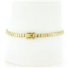 Image 2 : Vintage 14k Gold 2.03 ctw Red Ruby & Diamond 7" Polished Square Link Line Bracel