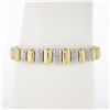 Image 1 : Vintage 18K TT Gold 1.50 ctw Pave Diamond & Polished Graduated Oval Link Bracele