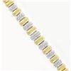 Image 4 : Vintage 18K TT Gold 1.50 ctw Pave Diamond & Polished Graduated Oval Link Bracele