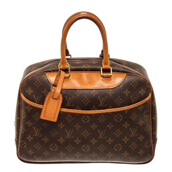 Louis Vuitton Brown Monogram Canvas Deauville Satchel Bag