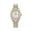 Image 2 : Rolex Ladies 18K Two Tone Gold And Steel White Roman Diamond Lugs Datejust Wrist