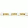 Image 7 : 14K TT Gold 3.50 ctw Round Dual Channel Set Diamond & Grooved Link Tennis Bracel