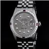 Image 1 : Rolex Mens Stainless Steel Gray Diamond And Ruby Datejust Wristwatch 36MM