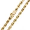 Image 5 : Unisex 14K Yellow Gold 20.5" 4mm Solid Rope Chain Necklace w/ Barrel Push Clasp