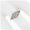 Image 3 : Antique Art Deco 18k White Gold 0.45 ctw European Diamond Solitaire Filigree Rin