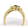Image 4 : 18k Yellow Gold .94 ctw Solitaire Oval Sapphire w/ Baguette & Round Diamond Ring