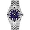 Image 2 : Rolex Mens Stainless Steel Blue String Diamond Lugs And Sapphire Datejust Wristw