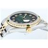 Image 8 : Rolex Mens 2 Tone Green Vignette Diamond Datejust Wristwatch 36MM