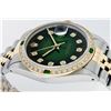 Image 9 : Rolex Mens 2 Tone Green Vignette Diamond Datejust Wristwatch 36MM