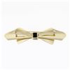 Image 3 : Vintage 14k Gold Black Onyx & Old Cut Diamond Long Freeform Ribbon Brooch Pin