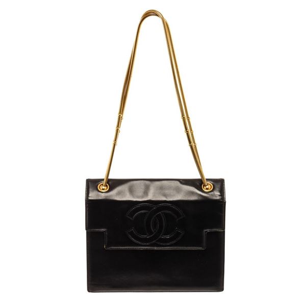 Chanel Black Leather CC Shoulder Bag