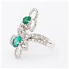 Image 2 : 1.28 ctw Emerald and 0.80 ctw Diamond 14K White Gold Ring