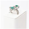 Image 3 : 1.28 ctw Emerald and 0.80 ctw Diamond 14K White Gold Ring