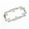 Image 4 : Antique Art Deco Platinum Old Euro & Mine Cut Diamond Open Geometric Brooch Pin