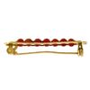 Image 4 : Vintage Italian Faceted 18K Yellow Gold Round Ox Blood Coral Bead Bar Pin Brooch