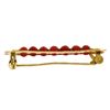 Image 5 : Vintage Italian Faceted 18K Yellow Gold Round Ox Blood Coral Bead Bar Pin Brooch