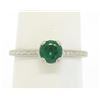 Image 1 : Vintage Platinum Etched Petite QUALITY .51 ctw Emerald Solitaire Ring Engagement