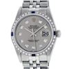 Image 2 : Rolex Mens Stainless Steel Gray Diamond And Sapphire 36MM Datejust Wristwatch