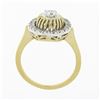 Image 7 : Unique Vintage 14k Two Tone Gold .57 ctw Diamond Halo Open Work Domed Platter Ri