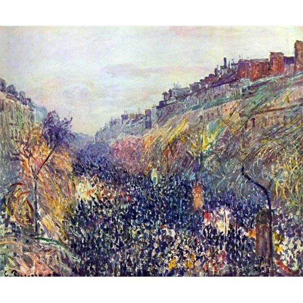 Camille Pissarro - Tuesday on the Boulevard Montmartre at Sunset