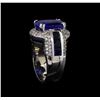 Image 4 : 12.45 ctw Sapphire and Diamond Ring - 14KT White Gold