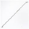 Image 6 : 14K White Gold Wavy Link & .88 ctw Round Brilliant Diamond Station Tennis Bracel