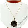 Image 2 : Antique Victorian 10k Gold Rose Cut Red Garnet Milgrain Flower Pendant Necklace