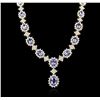 Image 1 : 14KT Yellow Gold 10.54 ctw Tanzanite and Diamond Necklace