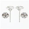 Image 6 : New 14k White Gold .84 ctw Martini Bezel Set Round Brilliant Diamond Stud Earrin