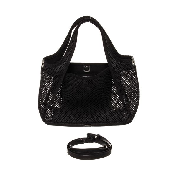 Stella McCartney Black Canvas Net Alter Tote Bag