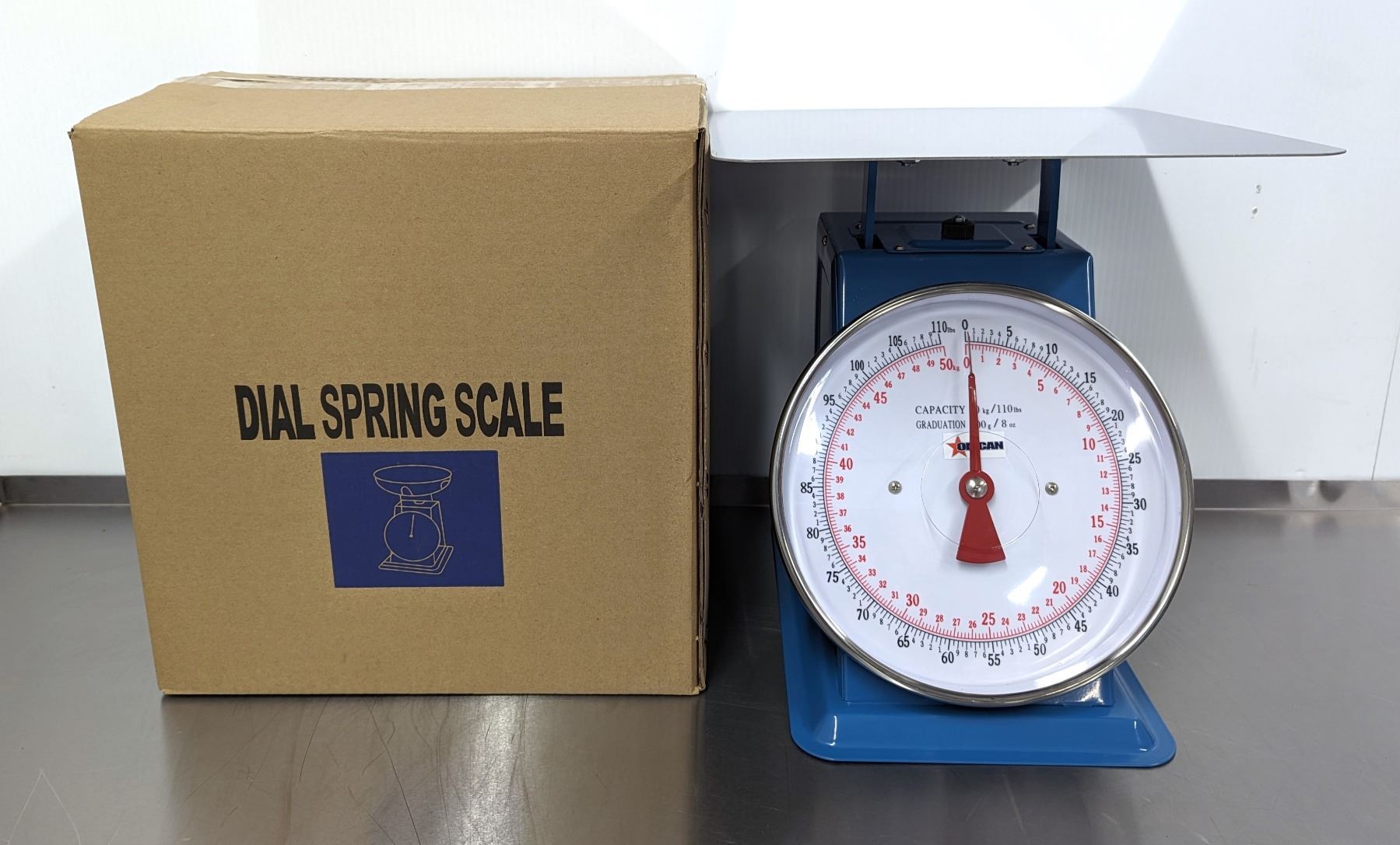 110lb Capacity Spring Dial Scale, Omcan 10854 &L2-1
