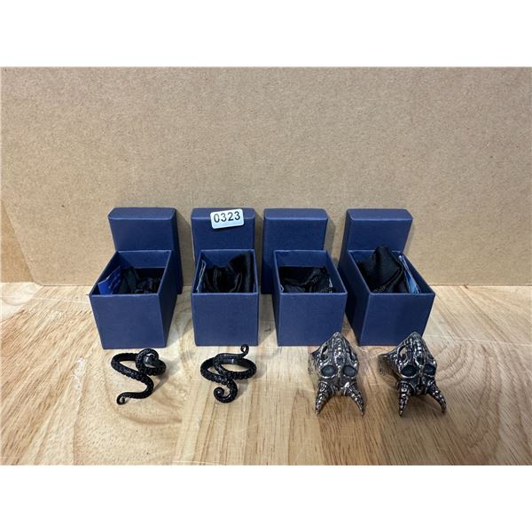 Lot of 4 Assorted Steel Rings w/ Boxes - NEW