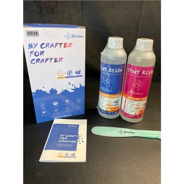 Lot of 1 Epoxy Resin Kit - 20oz - Ultra Fast Curing/High Gloss Resin Kit - Brand New!